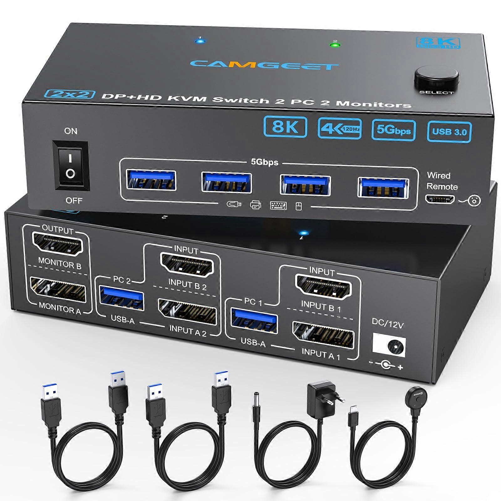 HDMI Displayport KVM switch 2 monitoren 2 computers