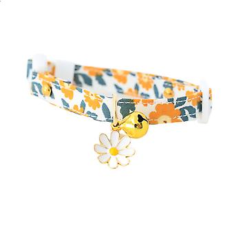 Veeki Floral Cat Collars With Bell Adjustable Breakaway Kitten Collar Safety Cat Collars Set Flower Charms Pet Collar For Cats Kitty Puppy Dog Cute Da
