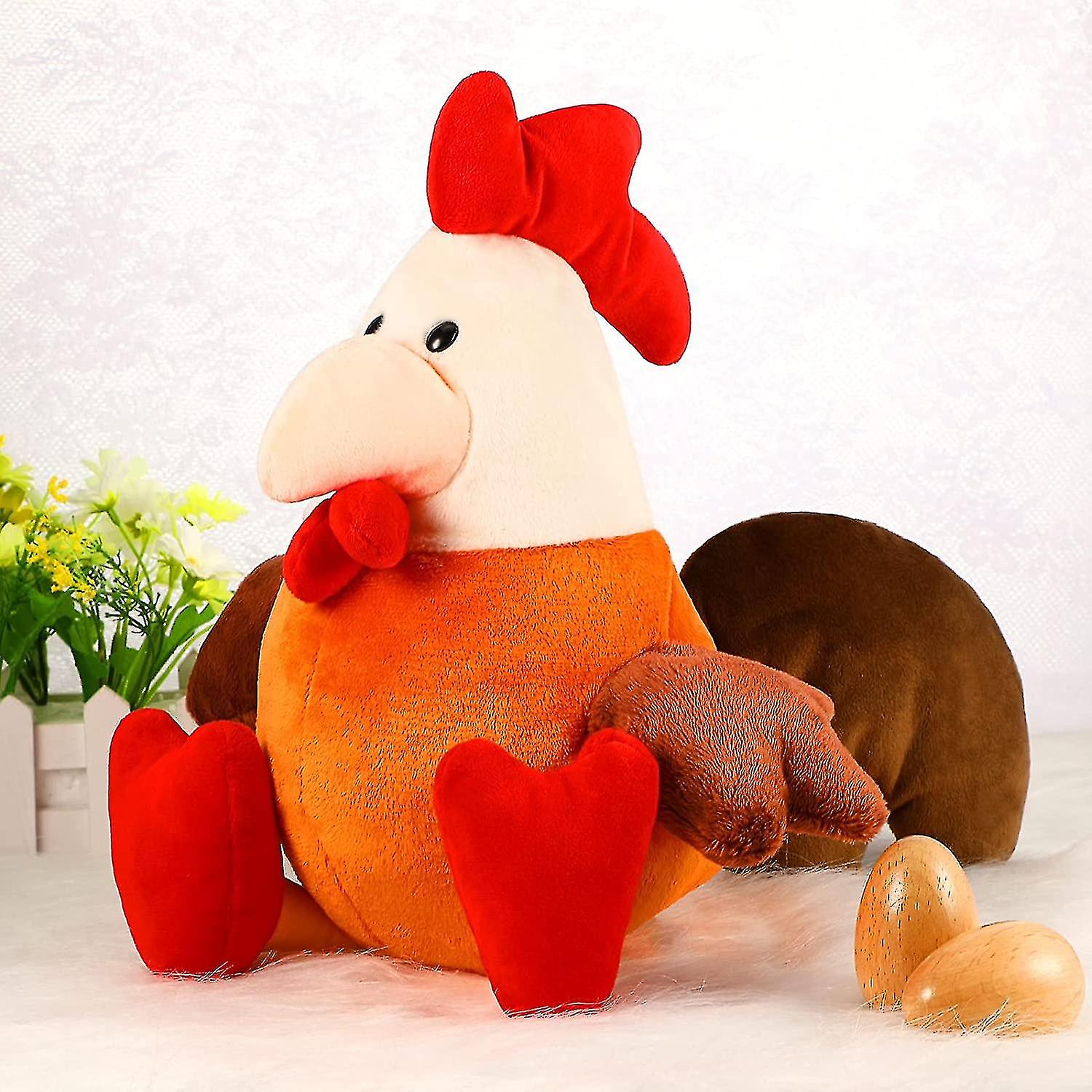 Chicken Stuffed Plush Easter Cute Stuffed Rooster Plushie Chicken Stuffed Animal Fluffy Stuffed Animals Toys Chicken Presents For Most People (vivid S