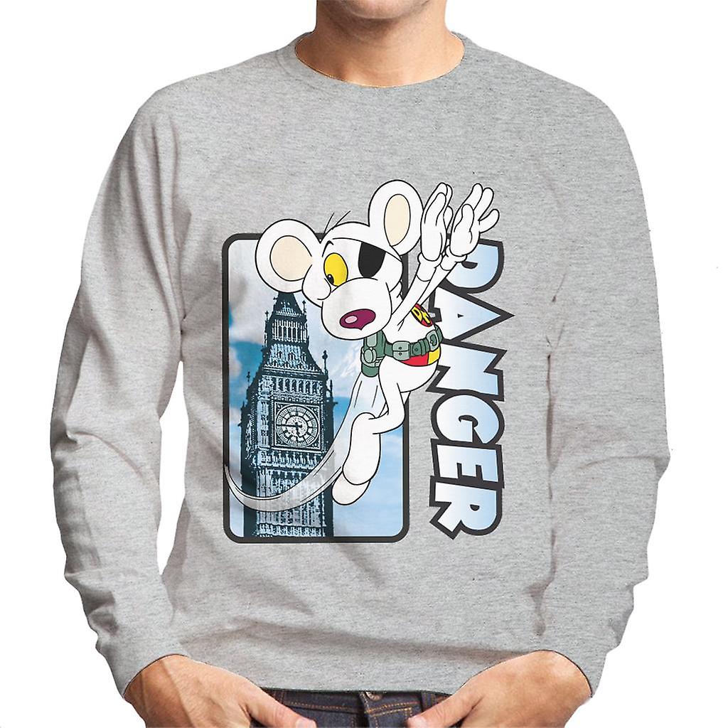 Danger Mouse vliegt langs Big Ben Heren Sweatshirt