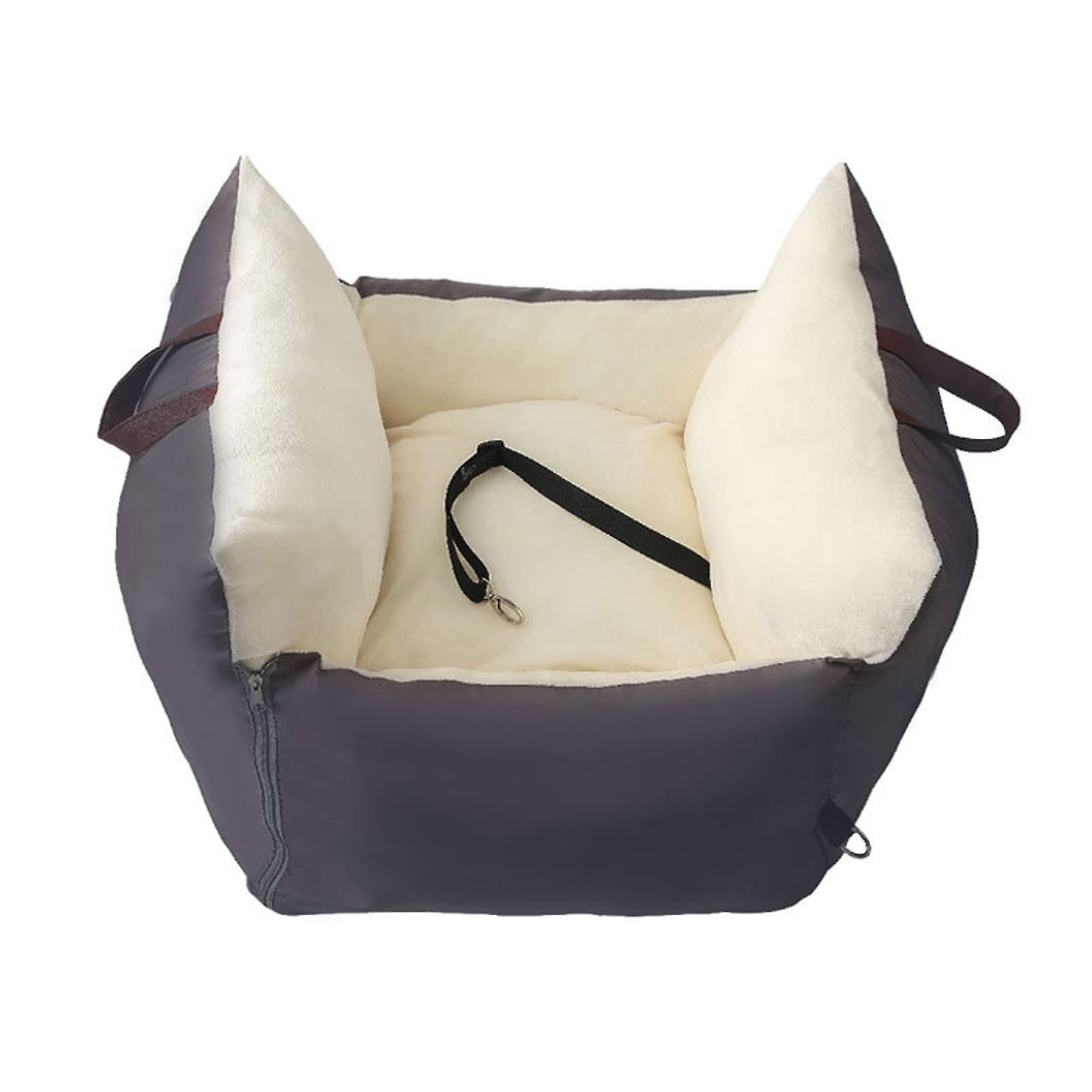Waterproof Dog Booster Seat for Car with Storage PocketsClip-On Safety Leash and Thickened Memory Foam Filling,100% New