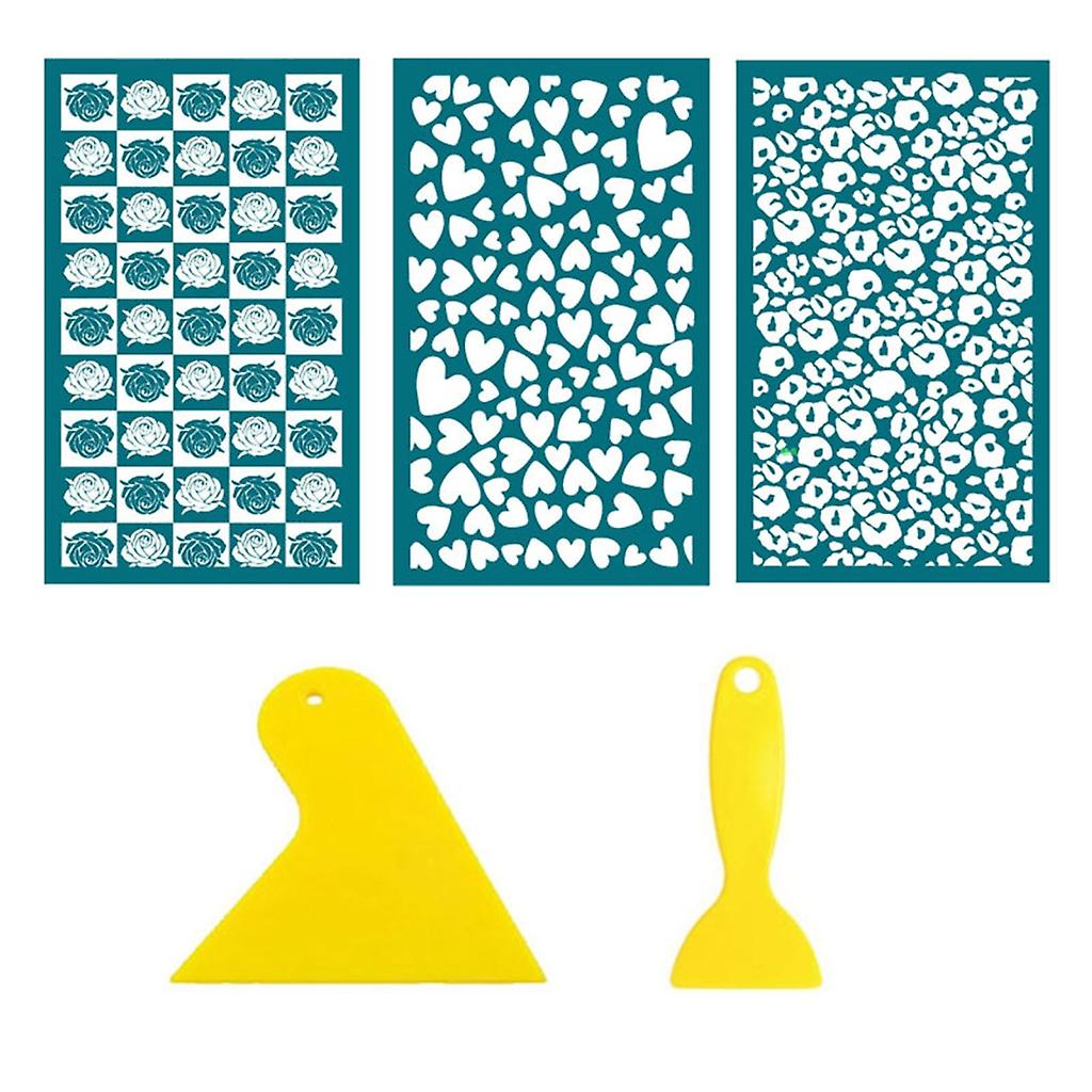 Screen Printing Suitable for Clay 3 Pcs Reusable Screen Printing Templates