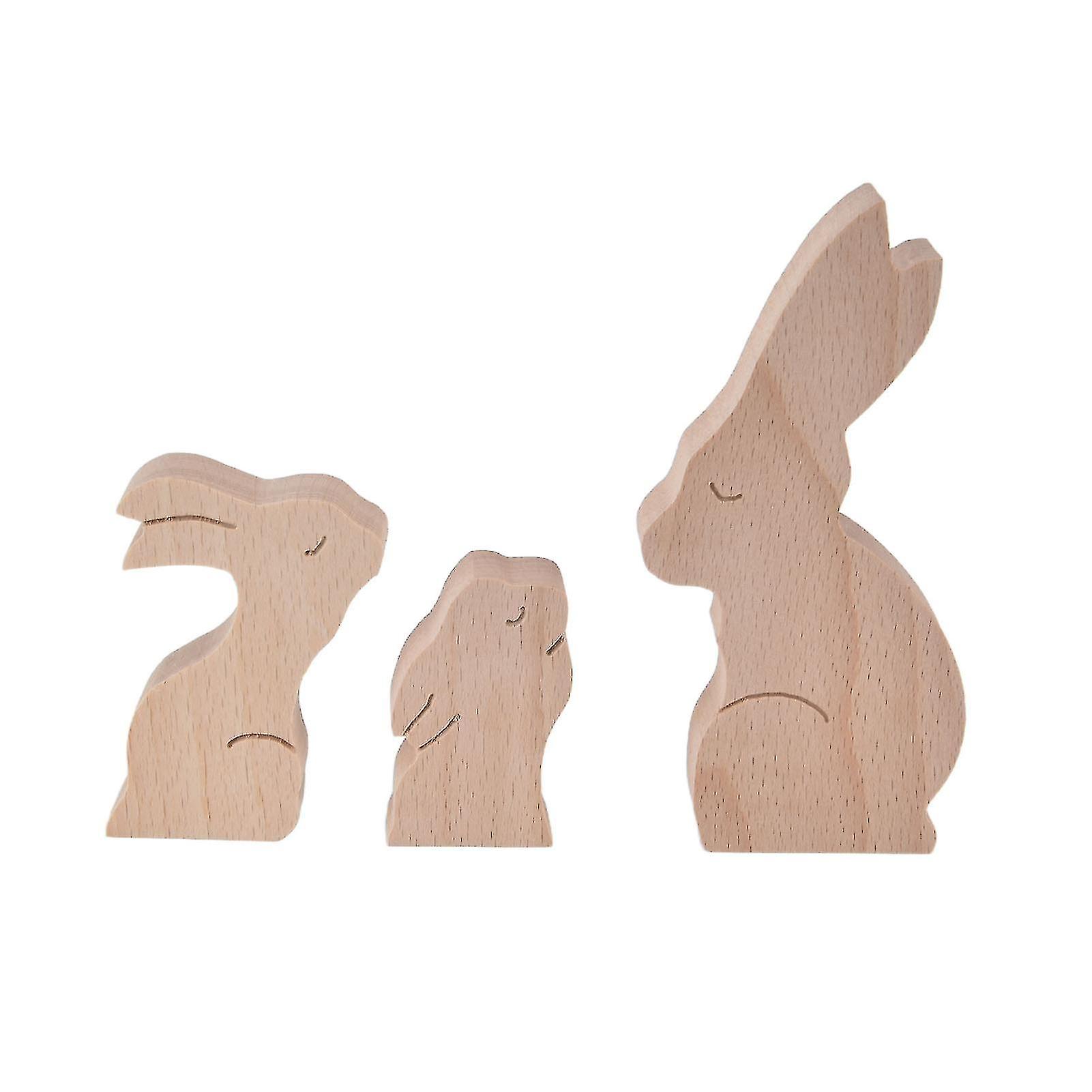 Fa állat dísz aranyos forma állat család kézműves mini fa nyulak szobor lakberendezési ajándékokhoz