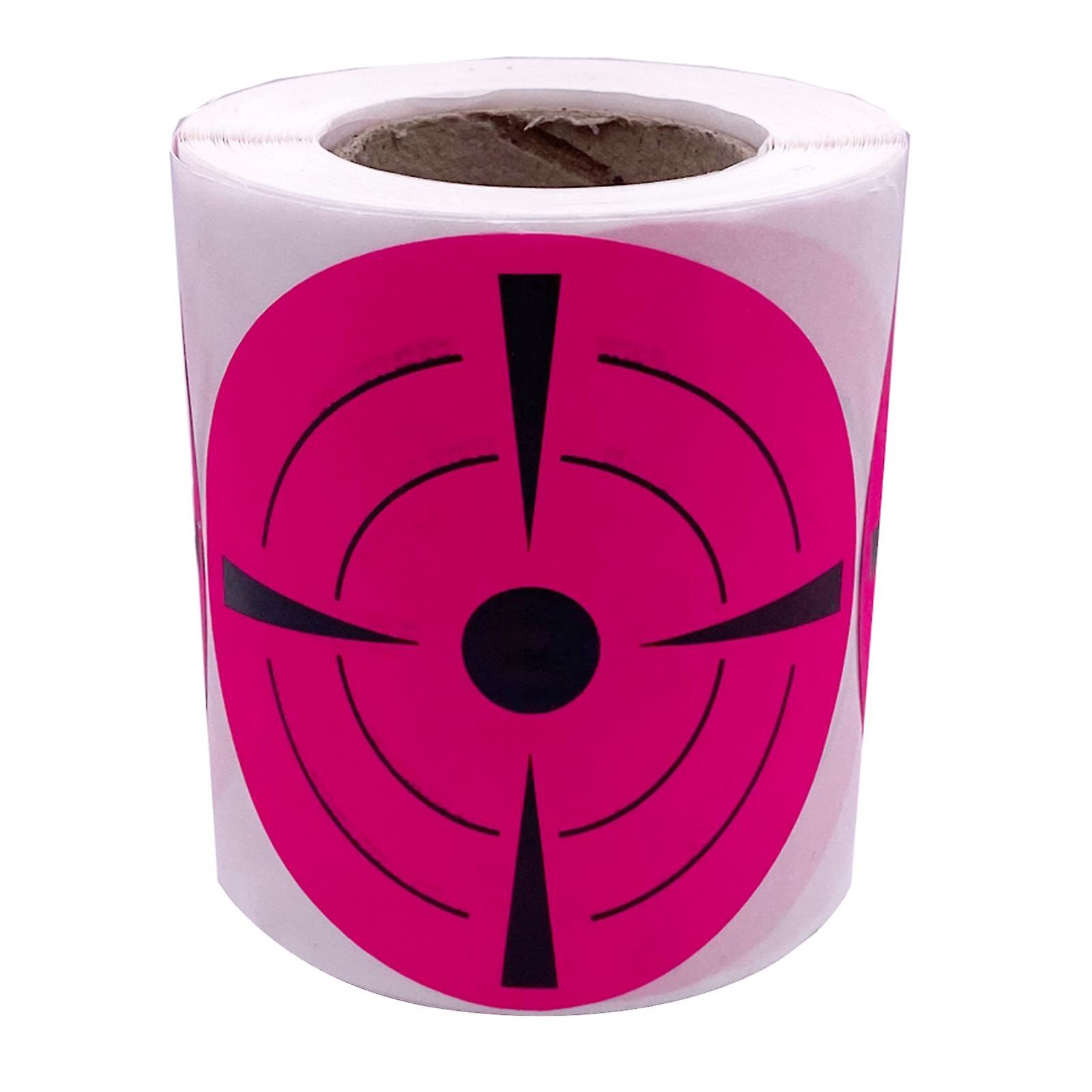 200/Roll Round Florescent Targets Stickers 3In for Hunting Rose Red