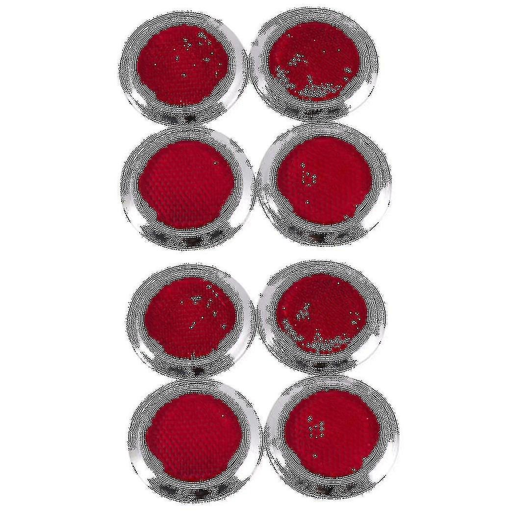 8 Pcs Auto Car Plastic Round Reflective Reflector Sticker Red