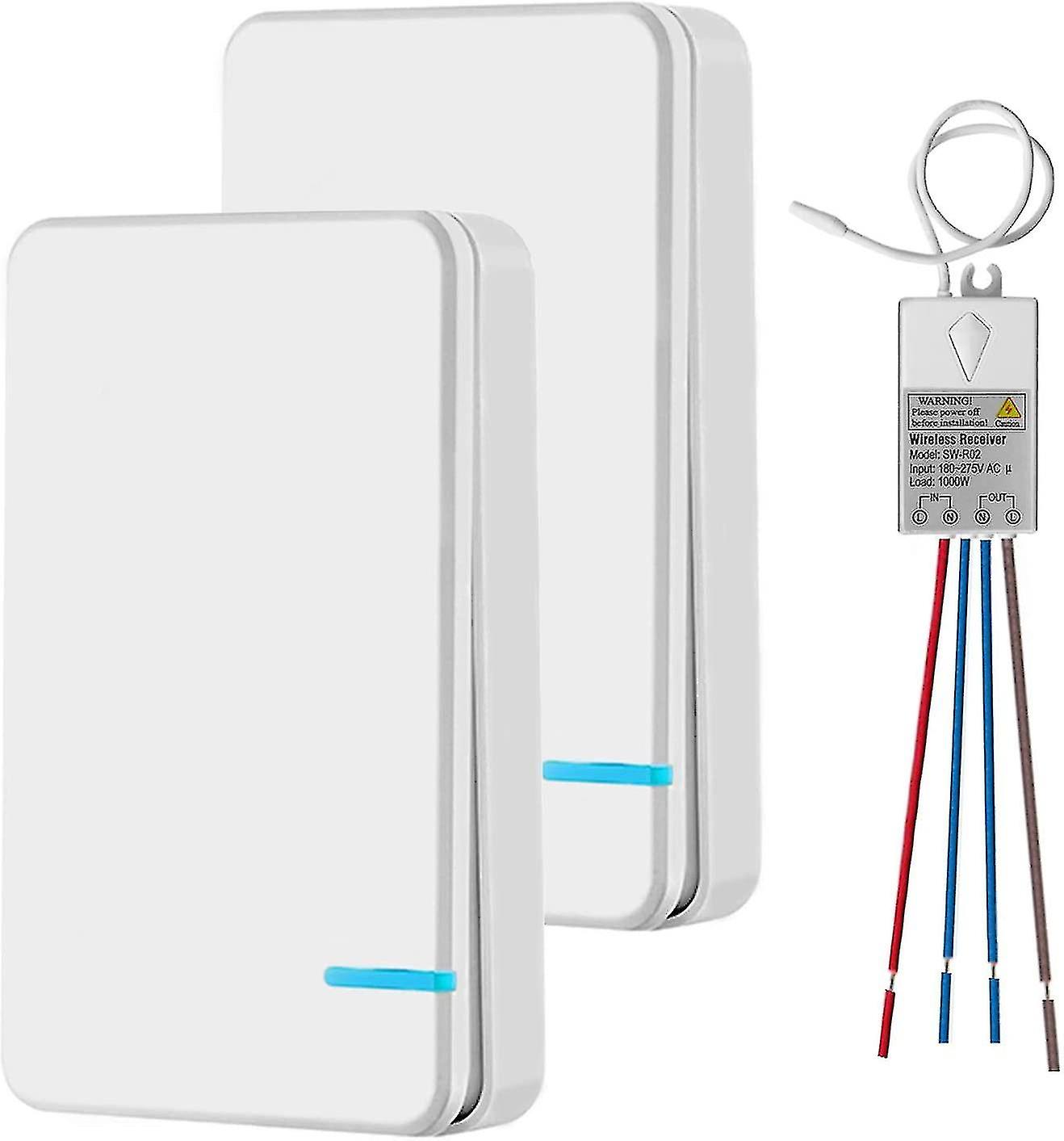 Mini Wireless Switch With Receiver And Led Display, Quick On/off No Cable Installation Required - Rf 433 Mhz