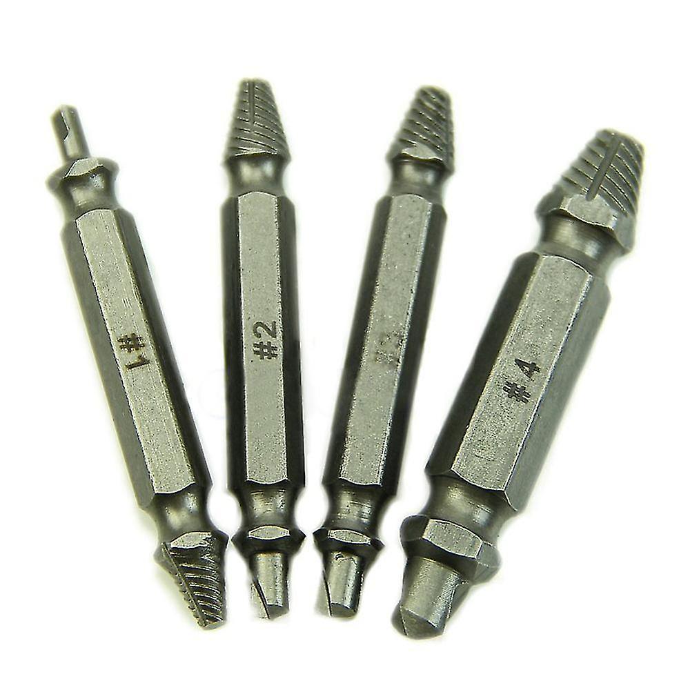 4x Screw Extractor Drill Bits Guide Set Broken Bolt Remover Easy Out #1 #2 #3 #4