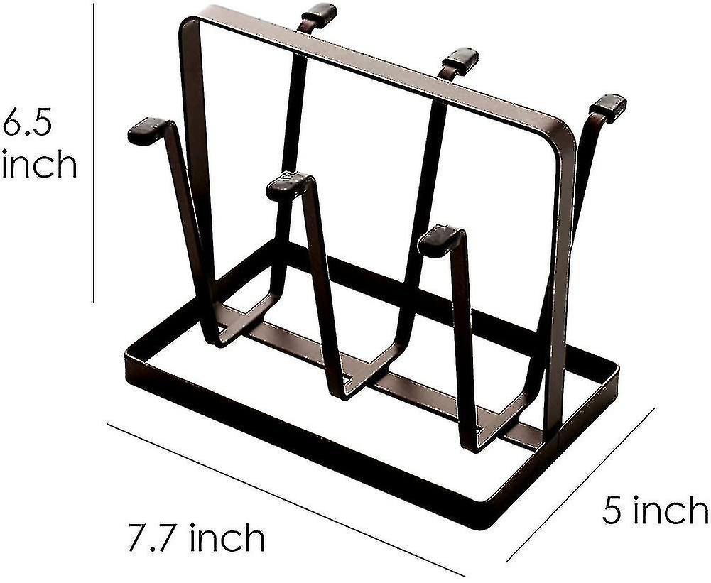 Cup Drying Rack, Metal 6 Cup Silicone Protective Hooks Non-slip Bottle Drying