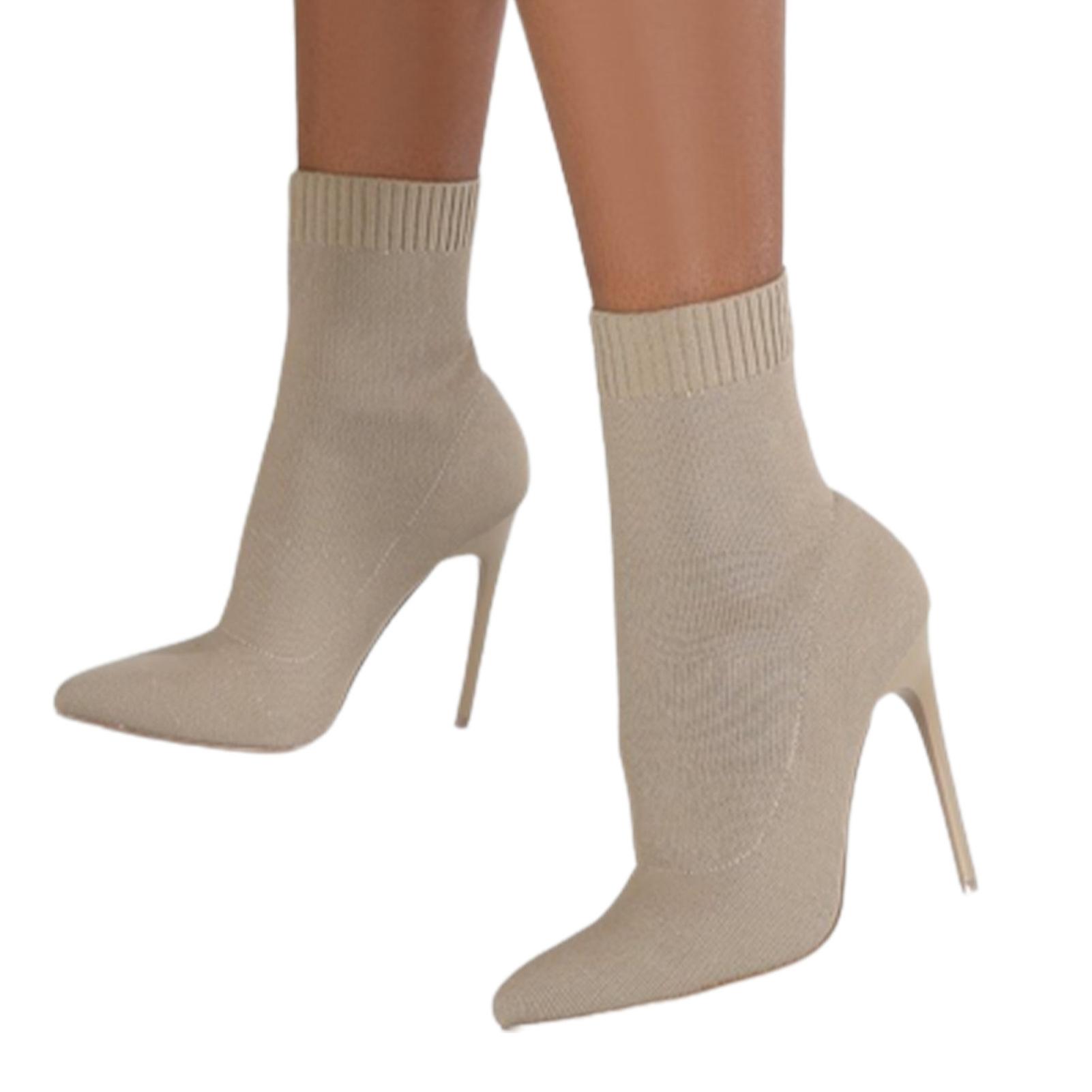 Vrouwen High Block Heels Pumps Effen Kleur Hoge Elasticiteit Hoge Hak Laarzen Bruids Bruiloft Feest Jurk