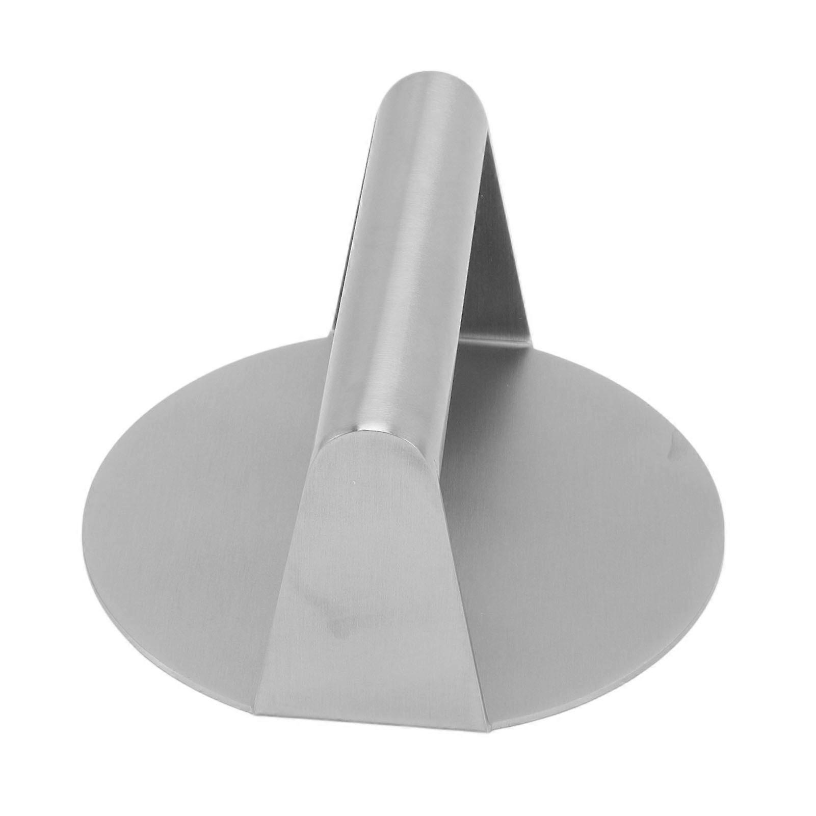 Round Meat Press Manual Stick Free Comfortable Handle 304 Stainless Steel Round Burger Press for Bacon Steak Grilling