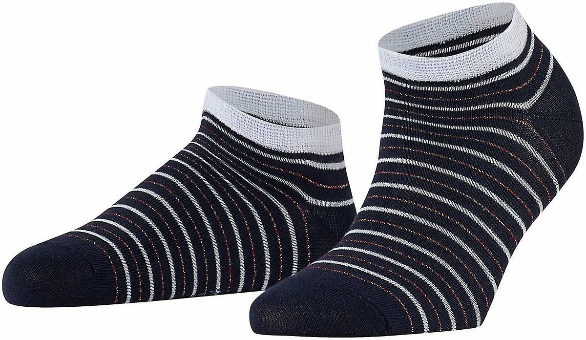 Falke Stripe Shimmer Sneaker Socks - Dark Navy