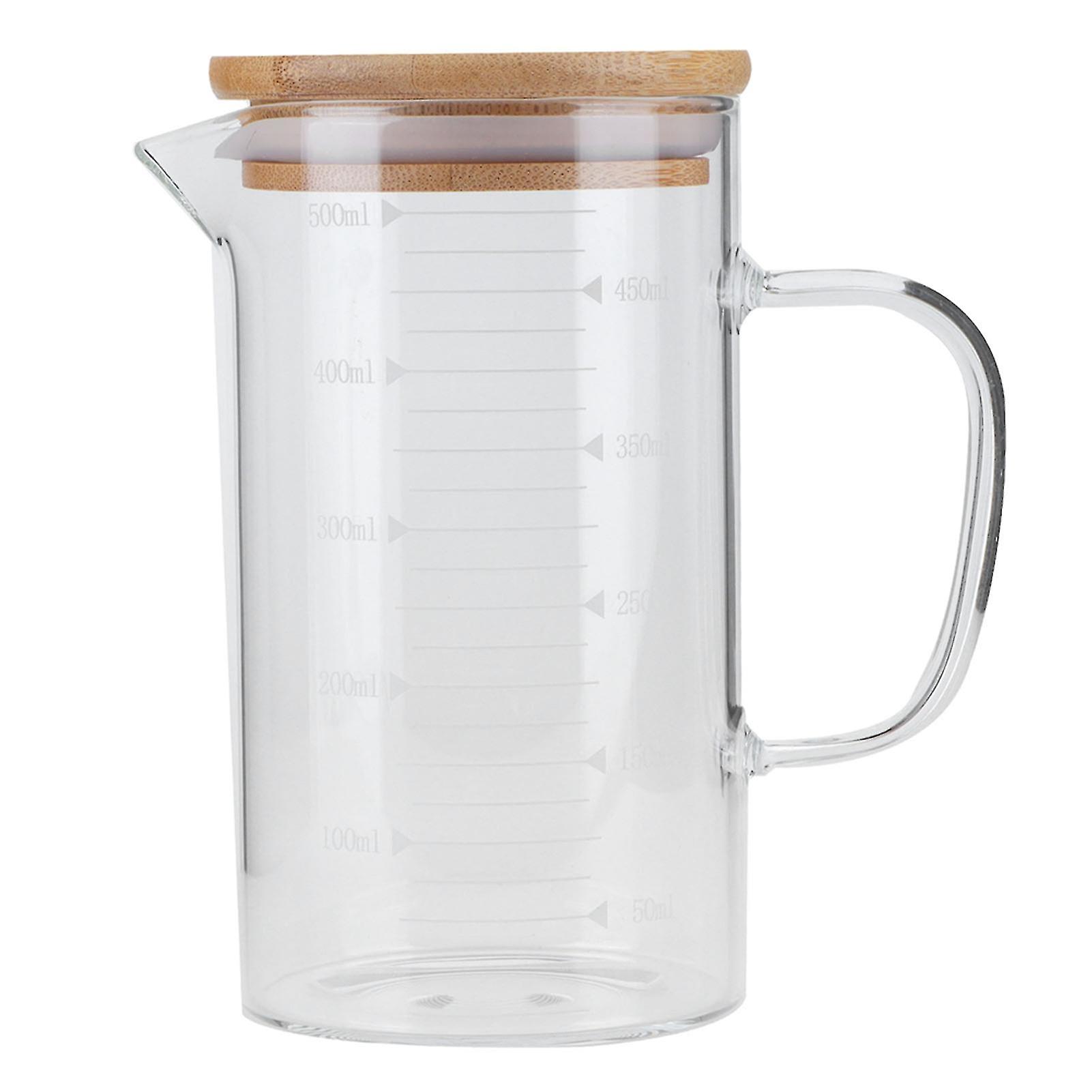 Borosilicate Glass Measuring Cup with Lid, Heat Resistant, for Hotel, Restaurant, Home (500ml)