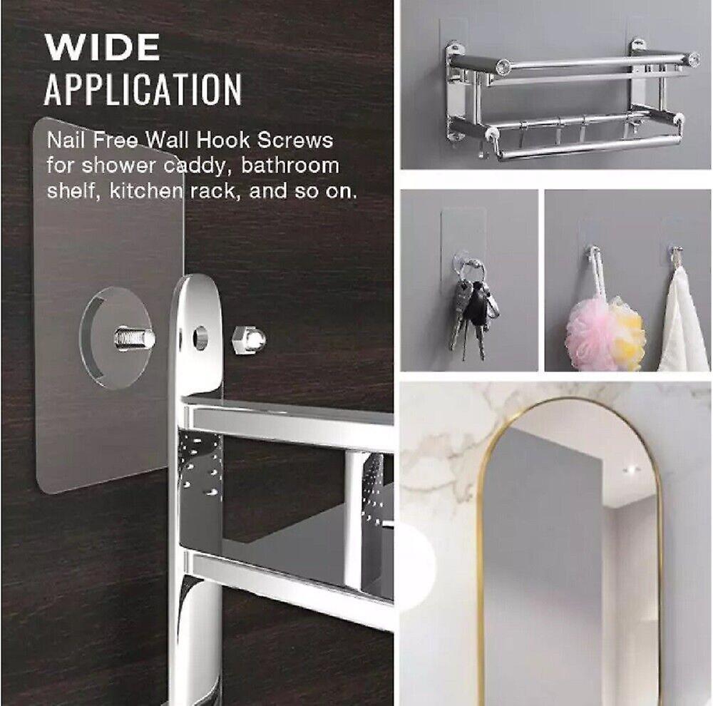 30 Pcs Seamless Self Adhesive Hanging Nail Screw Stickers Punch-free Wall Hook