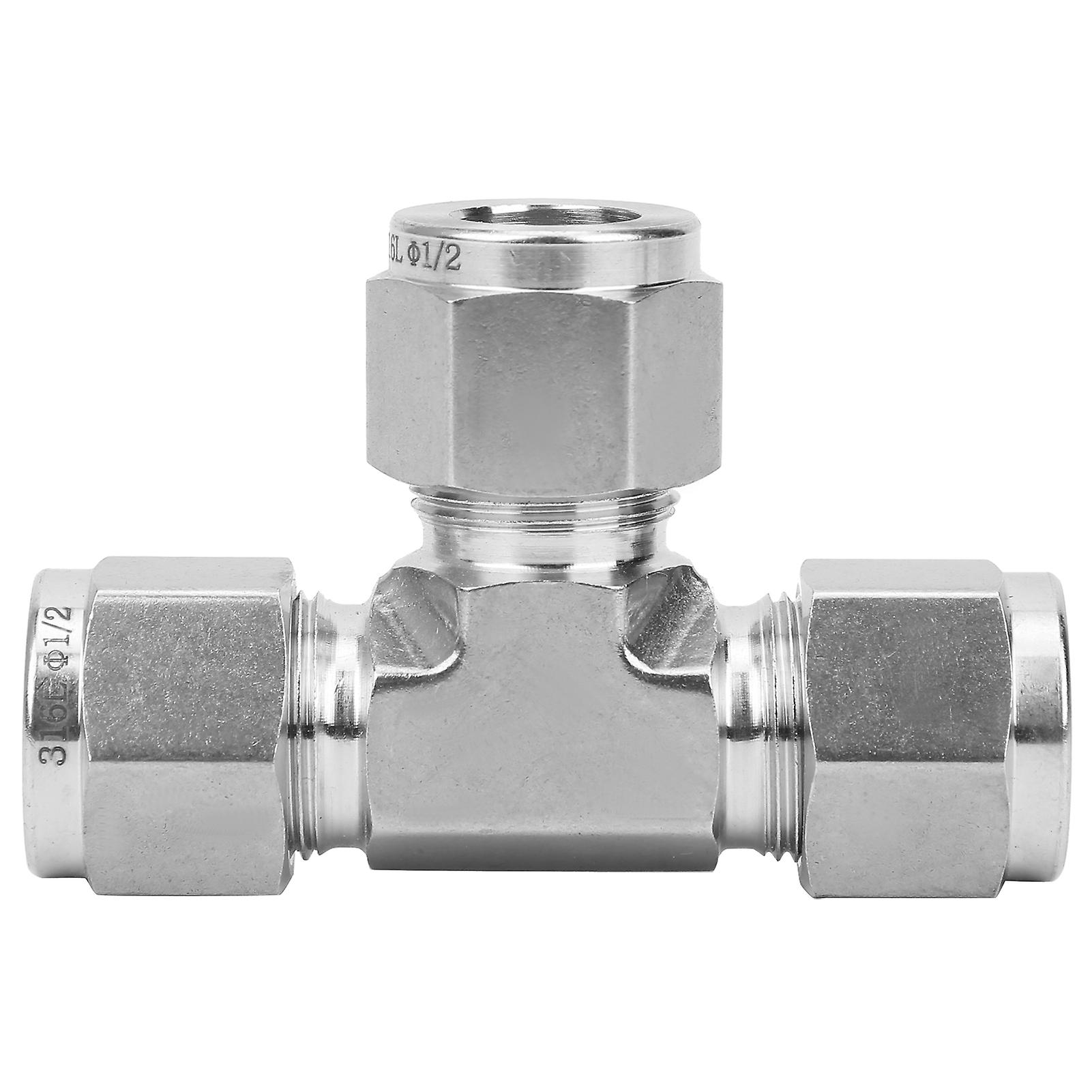 Compression Ferrule Connector Equal Diameter Tee 316 Stainless Steel Die Forging SS‑600‑3