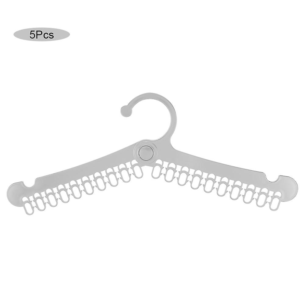 5pcs Multifunctional Hanger Laundry Drying Rack Clothes Hanger For Drying Socks,Towels（Gray）
