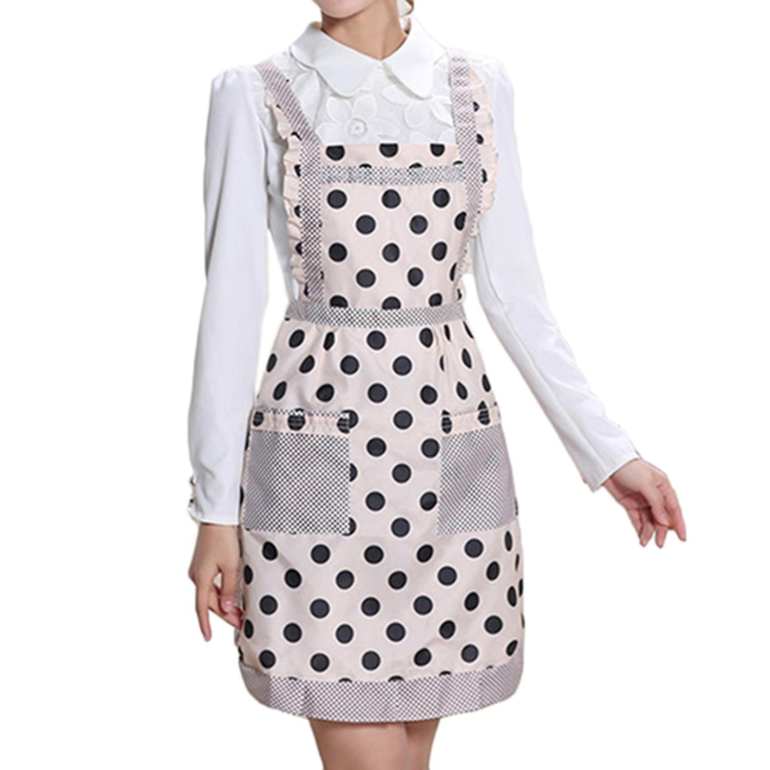 BoSaiD Kitchen Apron Printed Comfortable Polyester Unfading No Pilling Pinafore for Kitchen