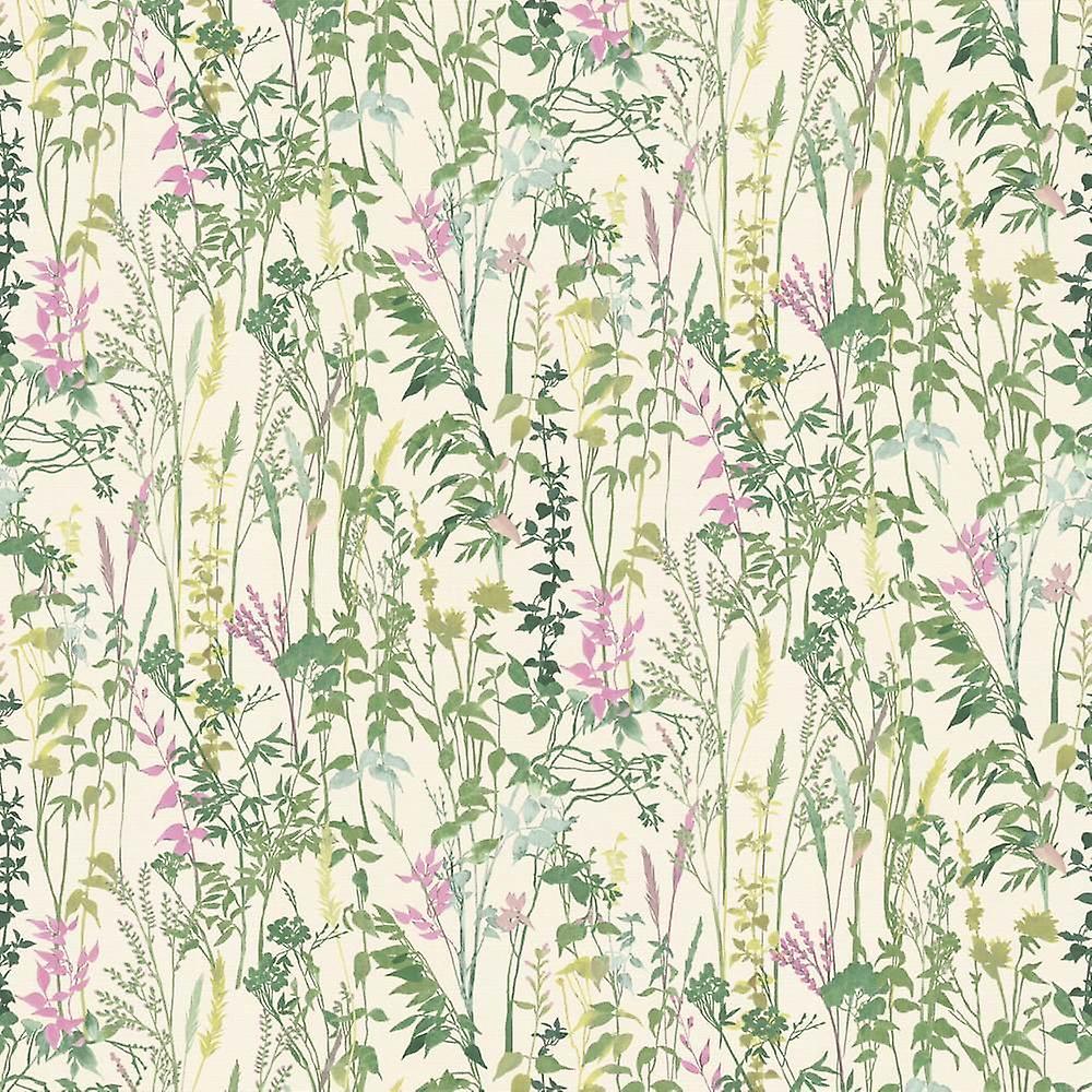 Erismann Casual Chic Cream Green Wallpaper