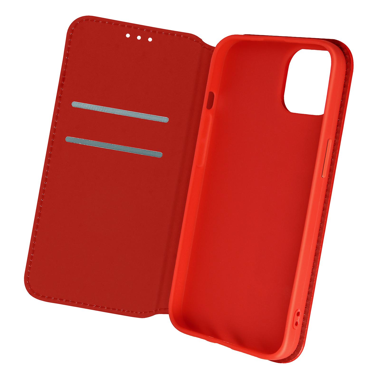 Case for Apple iPhone 13 Clamshell Wallet Function Video Support - red