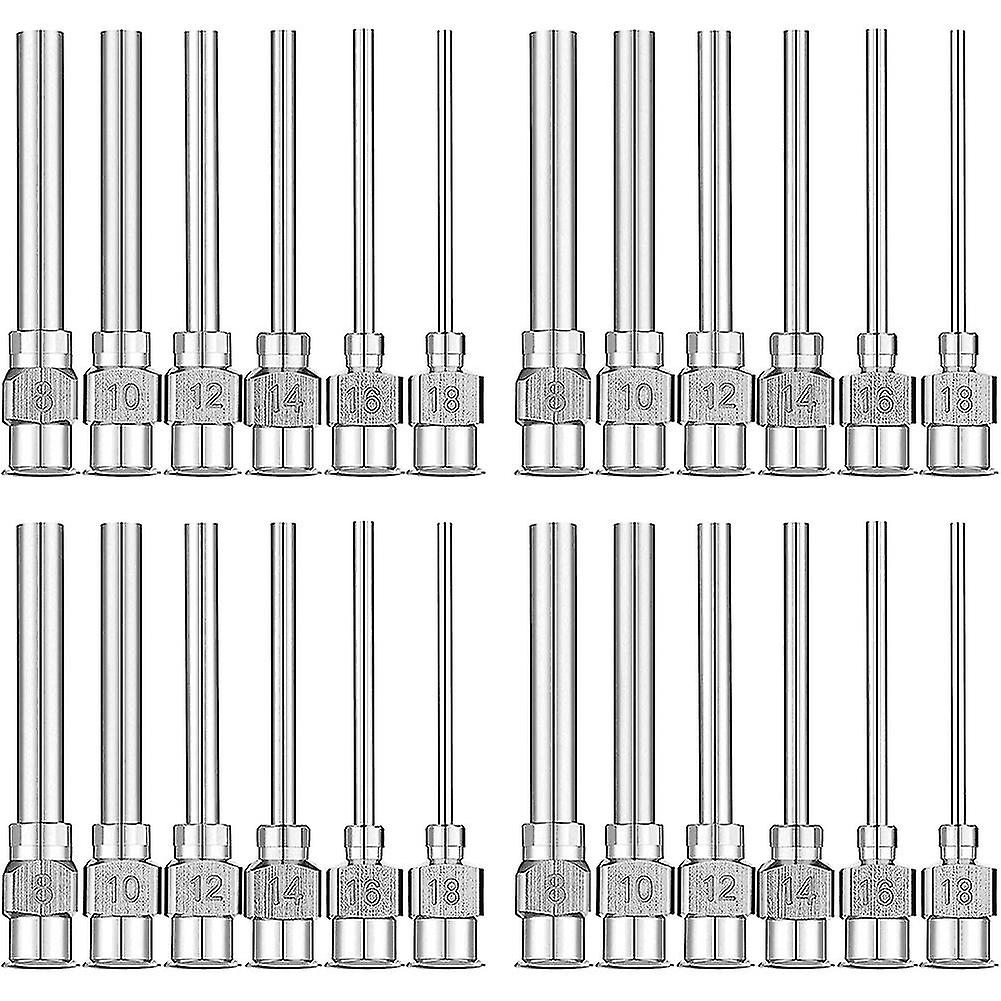 24 pièces Aiguille de distribution 1 pouce en acier inoxydable Blunt Tip Luer Lock Moussé aiguilles (8,10,12,14,16-haoyi