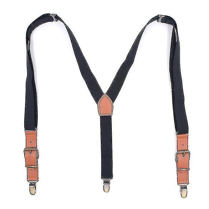 Mænds seler Bred Y-back seler Solid Stretch Seler Y-back Trigger Snap Seler