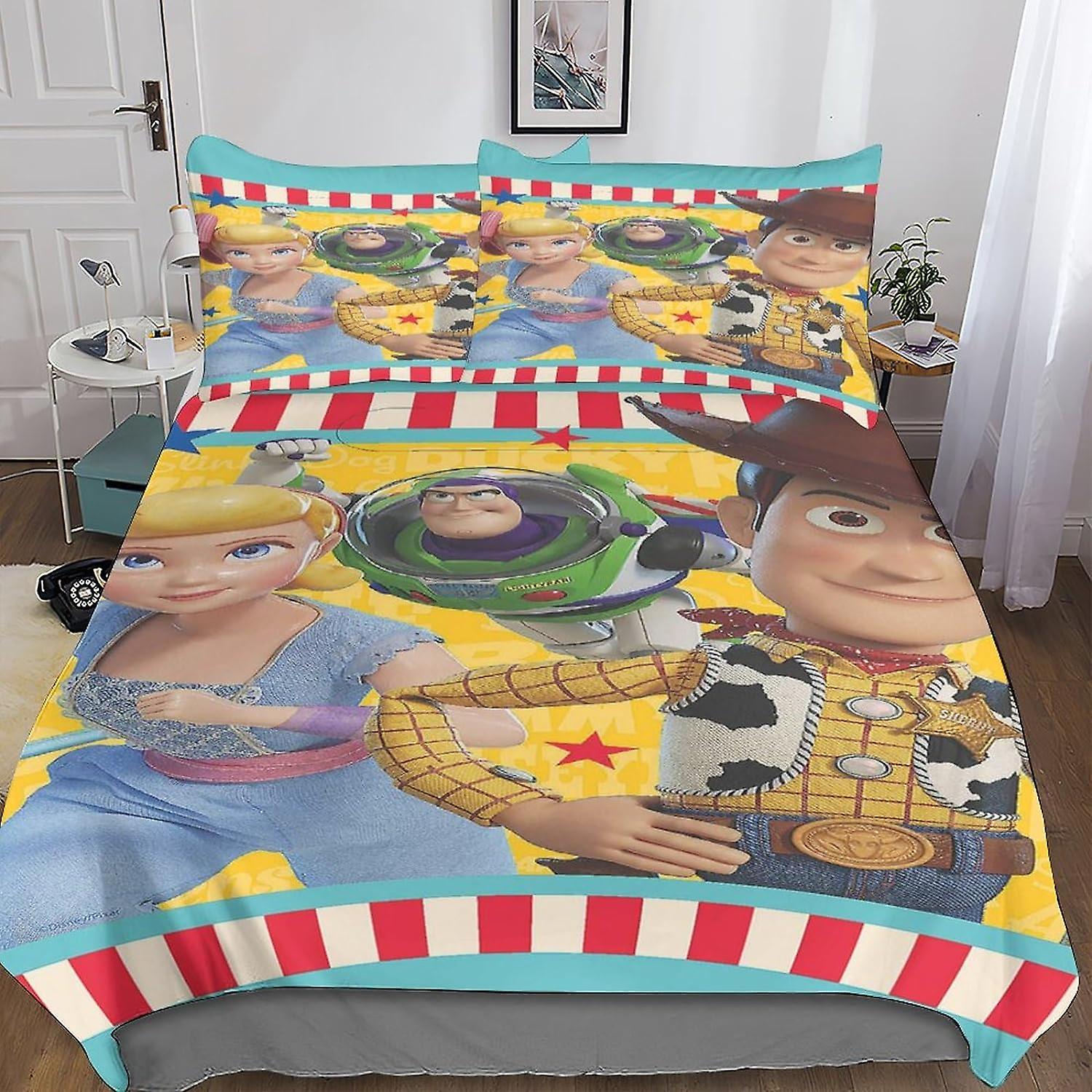Buzz Lightyear Bedding Duvet Cover Set,3D animated character Print Quilt Cover Bedding Sets,Microfibre Duvet Cover Set with Pillowcases 3 Pieces,for C