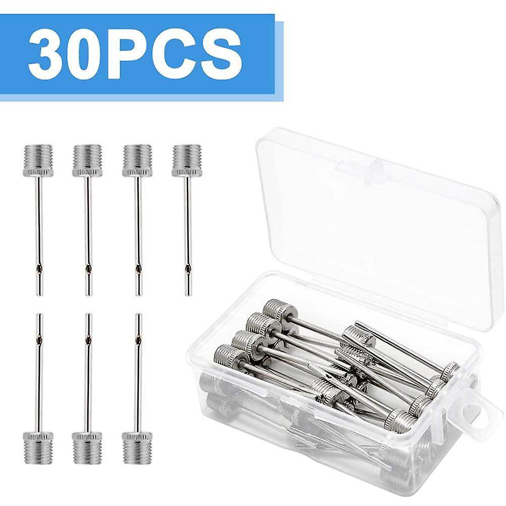 Lot de 30 aiguilles de gonflage pour ballons de football, basket-ball, volley-ball, avec boîte de rangement
