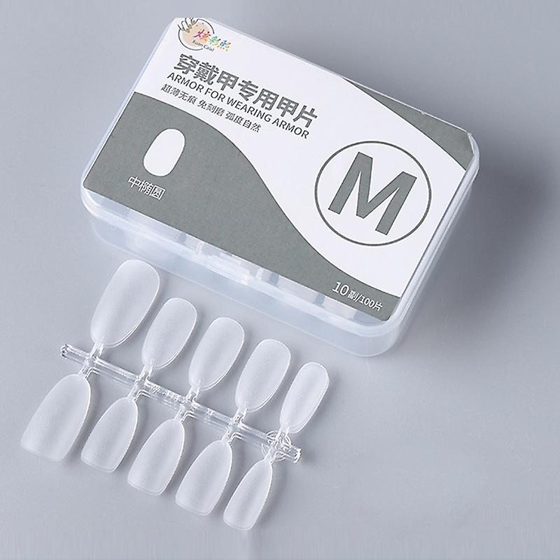 10pairs Of 100pcs/Box False Nails Tip Medium Oval M