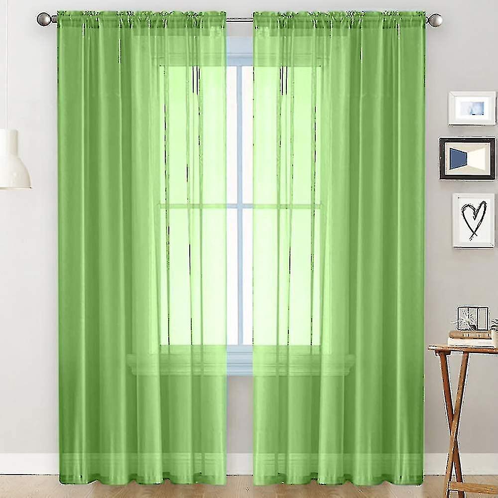 5color Voile Curtains With Ruffles In Linen Optics Transparent 4size