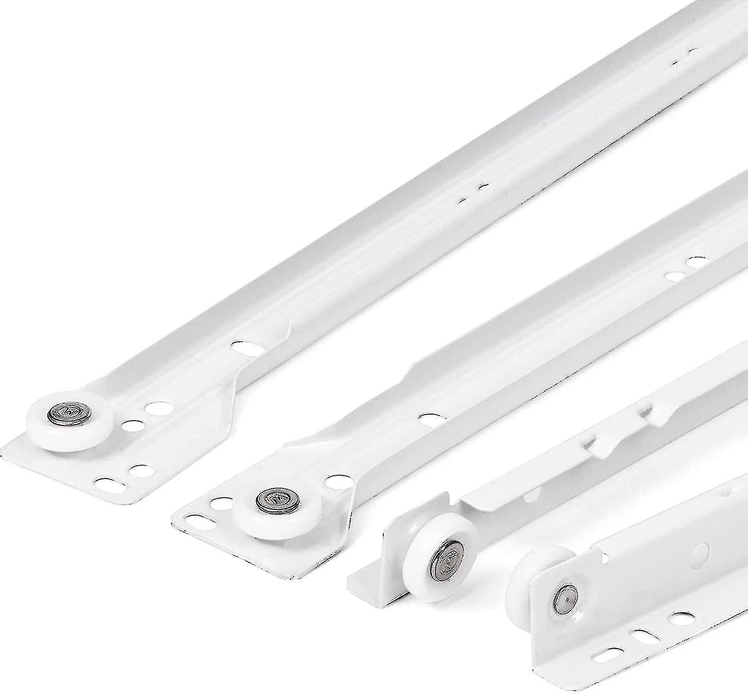 Drawer Slides 400mm - Set Of 2 (1 Pair) Sliding Drawer Runners, In White, Partial Extension Slide System - Easy Assembly Sliding Drawer Kit