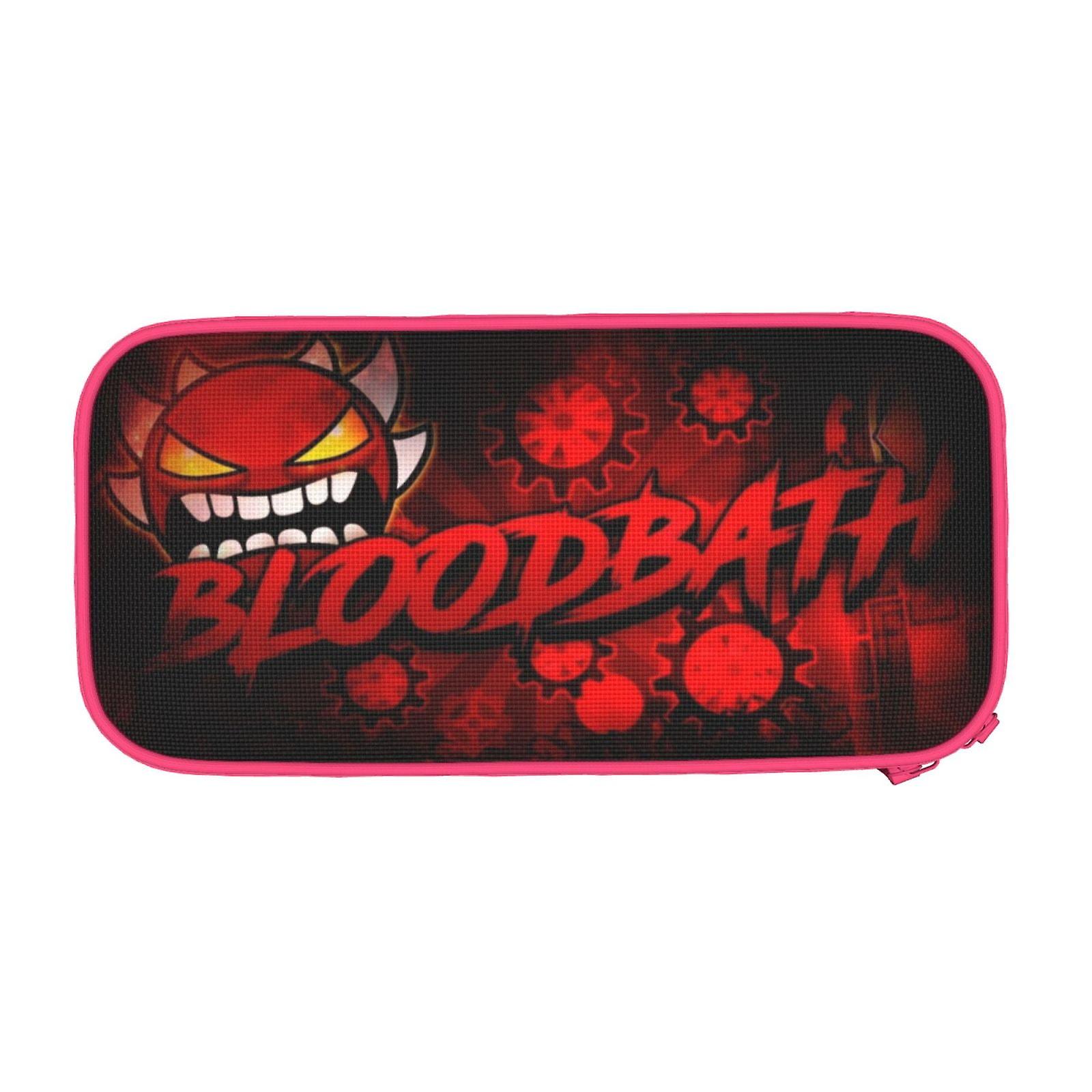 ジオメトリダッシュ大容量ペンケース、美的ペンポーチ学用品オーガナイザー複数のコンパートメント