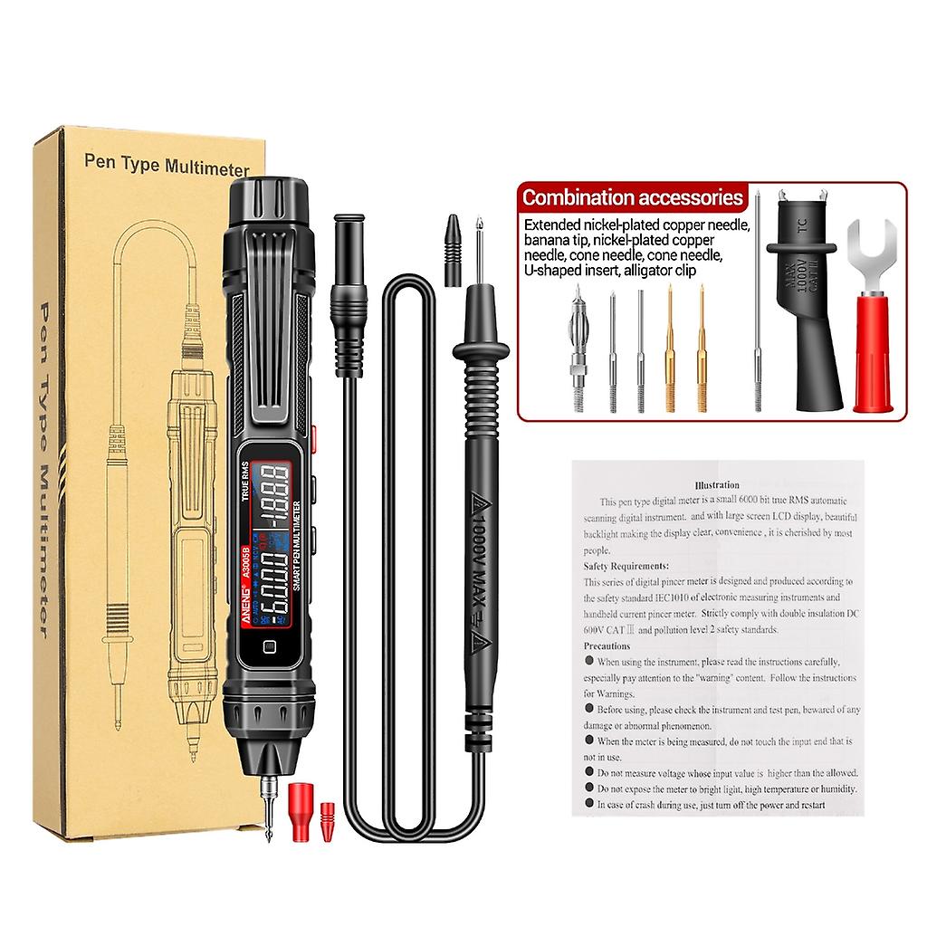 Pen Type Multimeter Voltage Tester Auto Ranging Backlight-Flashlight Adjustable