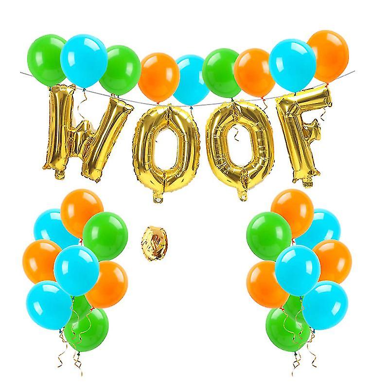 35pcs Woof Foil Ballons