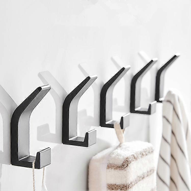 5 PCs Hooks, Wall Mounted Coat Rack (Black)7cm