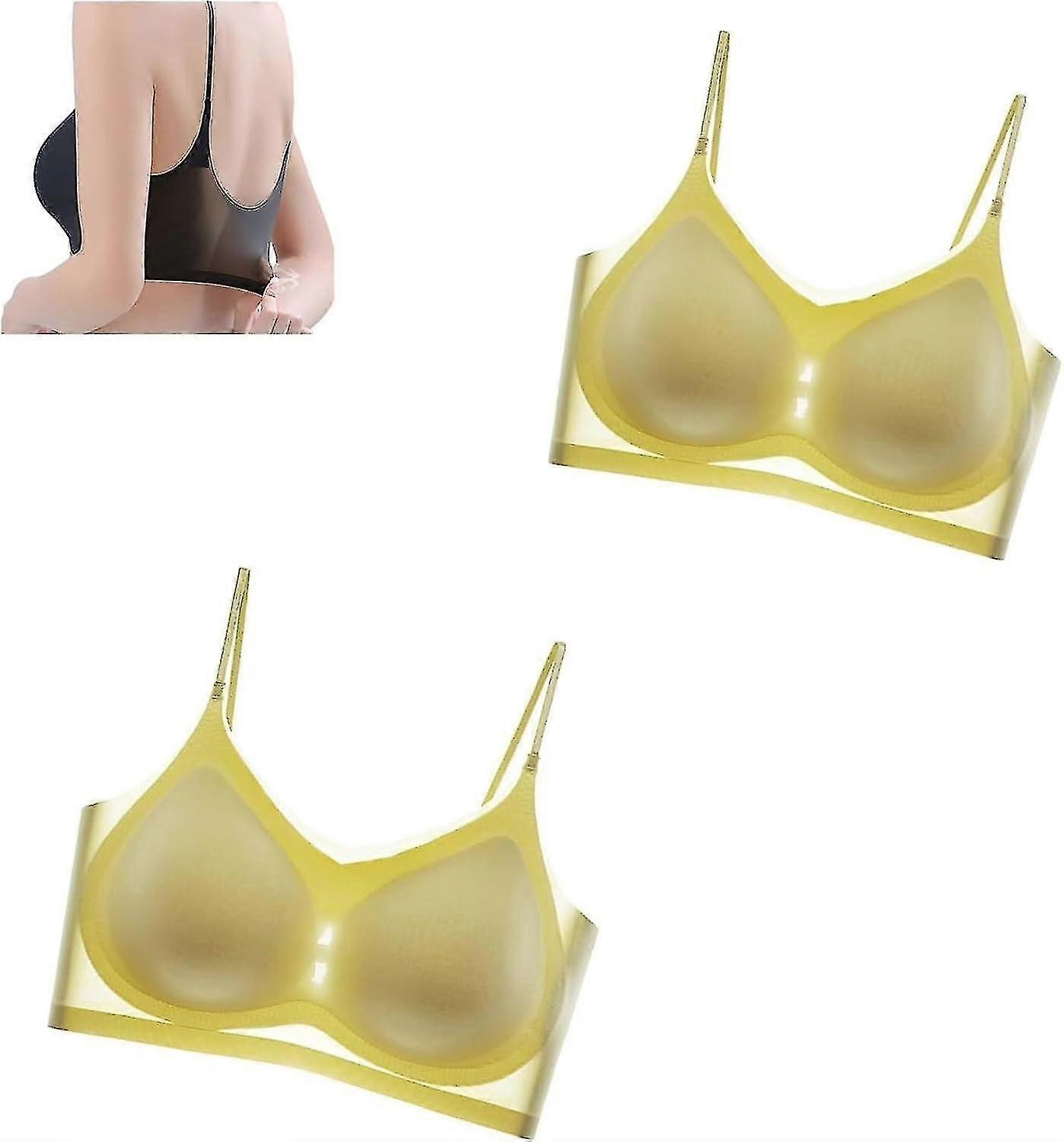 2stk Ultra Thin Summer Comfort Ice Silk BH I Plus Size, Kvinders sømløse Comfort BH Ice Silke BH Åndbar BH'er til kvinder