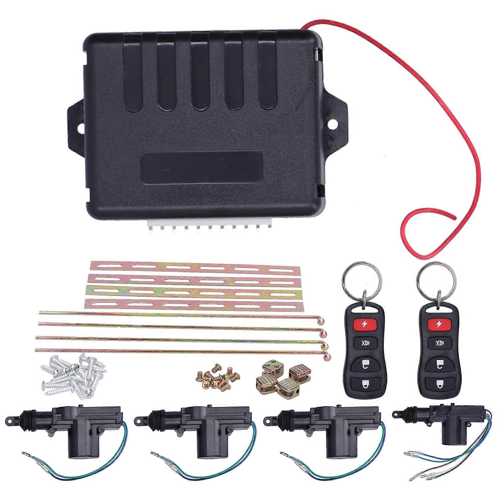 Auto Remote Control Central Lock Actuator Kit Keyless Entry System 12V W/LED Indicator E2U211