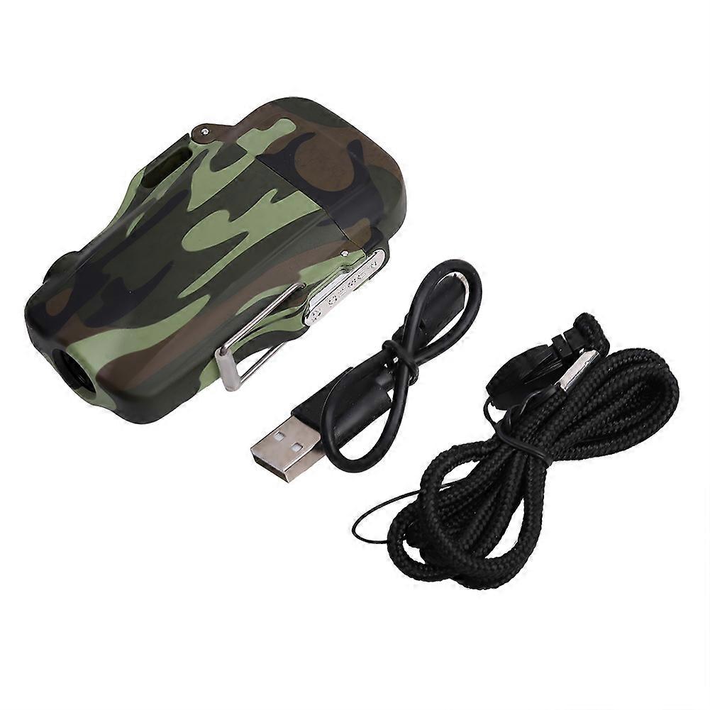 2 in 1 USB Rechargeable Waterproof Electric Dual Arc Cigarette Lighter Torch (Camouflage)