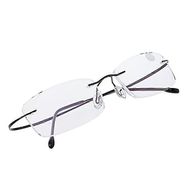 Ultralight Titanium Rimless Rectangular Glasses Spectacles Eyeglass Frame Eyewear