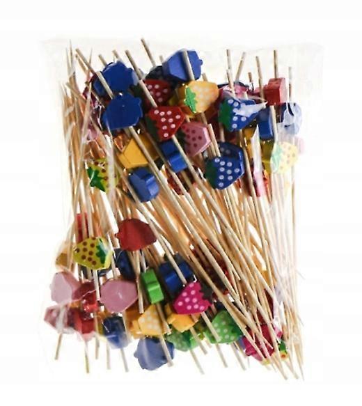 100 Pcs Disposable Bamboo Picks Fruit Cocktail Handmade Toothpick
