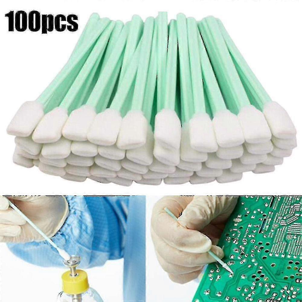 100pcs Foam Tips Sponge Stick For Inkjet Printer Optical Equipments_Dec
