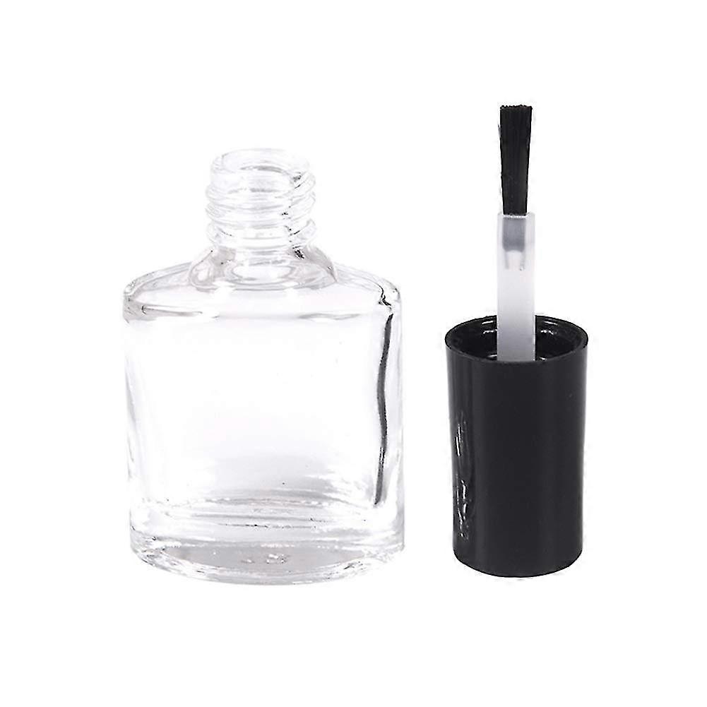 For 2024 5 Pcs 10ml Clear Glass Empty Nail Polish Bottle, Reusable with Lid and Brush, Ideal for DIY Nail Polish and Cosmetics