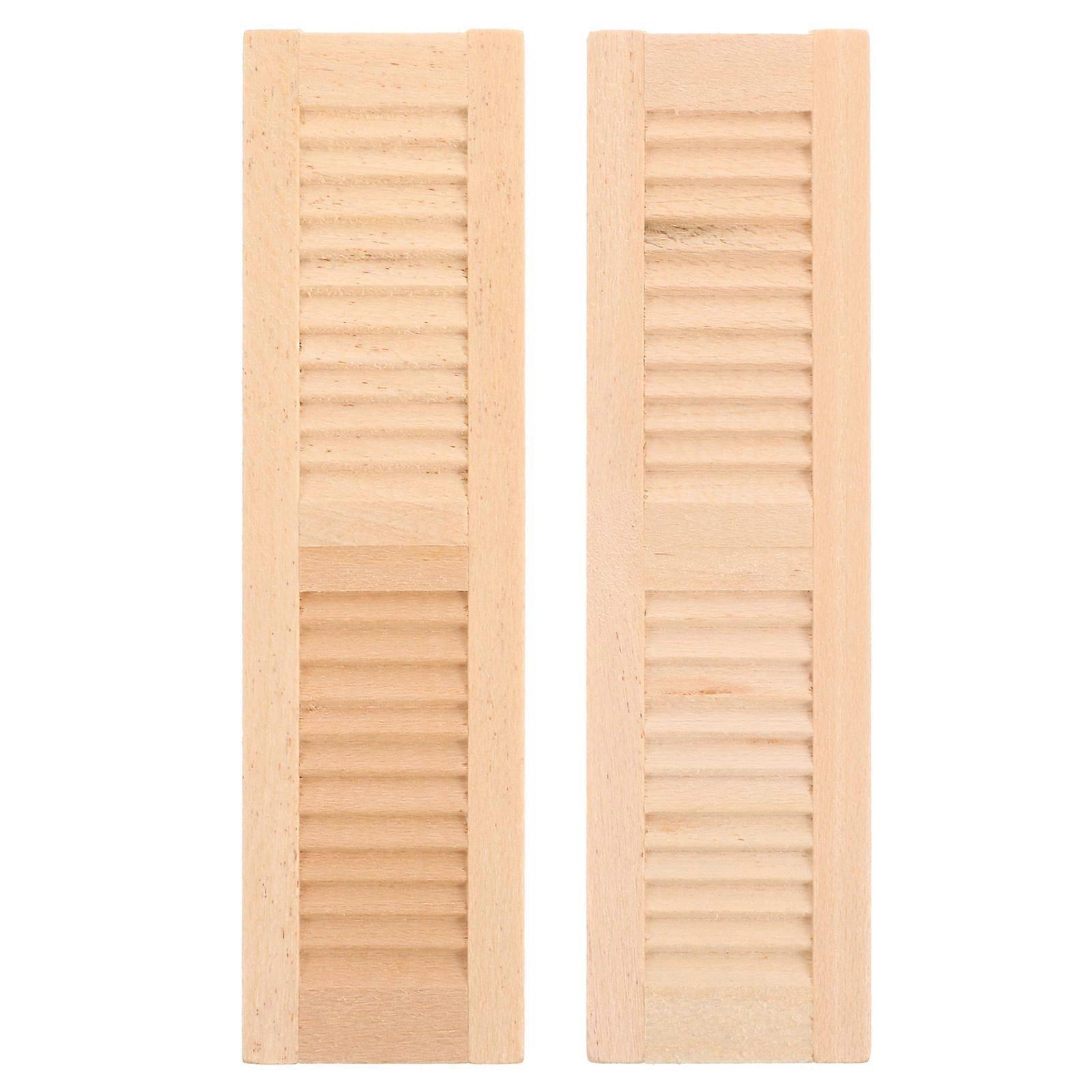 2pcs Miniature Blind Doll House Window Shutter Ornaments Doll House Furniture