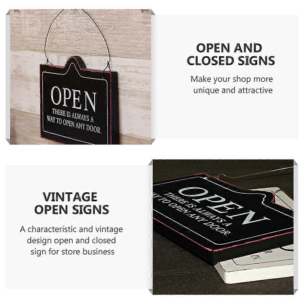 2pcs Wooden Open Closed Sign Decorative Open Closed Sign for Stores ...