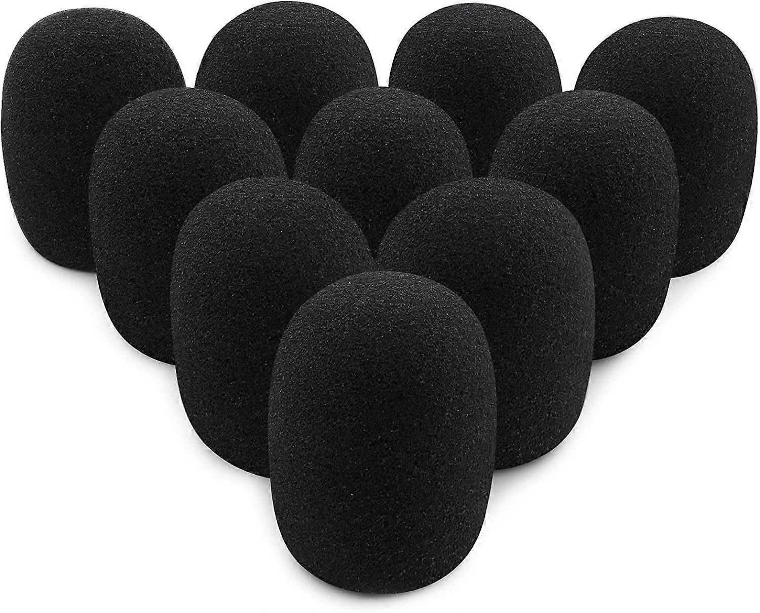 10 Pack Foam Mic Covers Håndholdt Mikrofon Forrude, Vaskbare Blocks Out Filter Foamblack