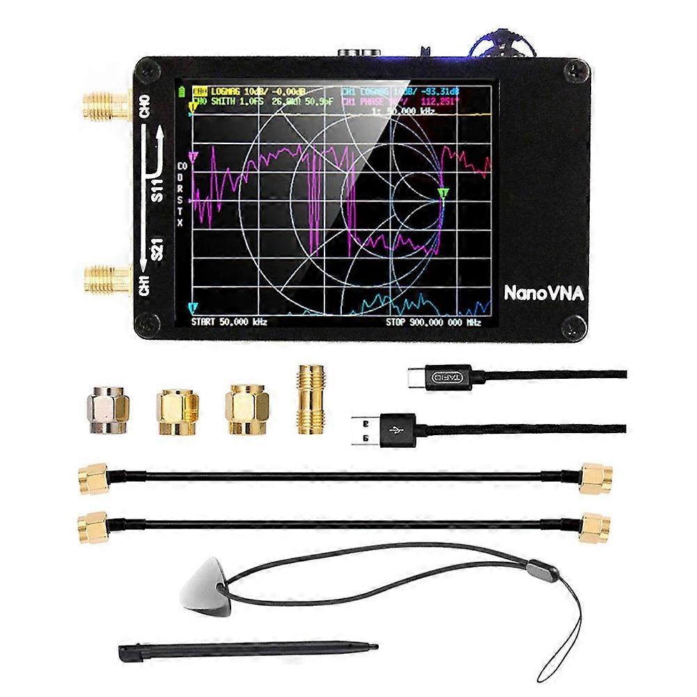 Upgraded NanoVNA-H Vector Network Antenna Analyzer 10KHz-1.5GHz MF HF VHF UHF for SD Card Slot Digi