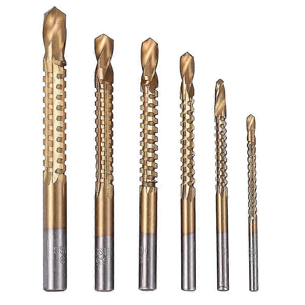6pcs Titanium Drill Saw Bit Set, Hss Serrated Bit Hole Drilling, 3-8mm Carpenter Hacksaw Drill Bits