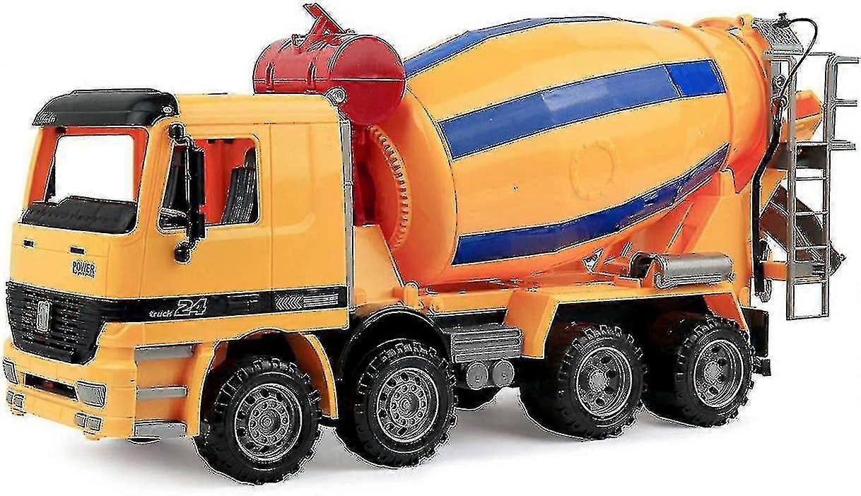 14 Inch Extra Large Cement Mixer Truck Friction Powered Large Construction Vehicle Toy For Kids Pret