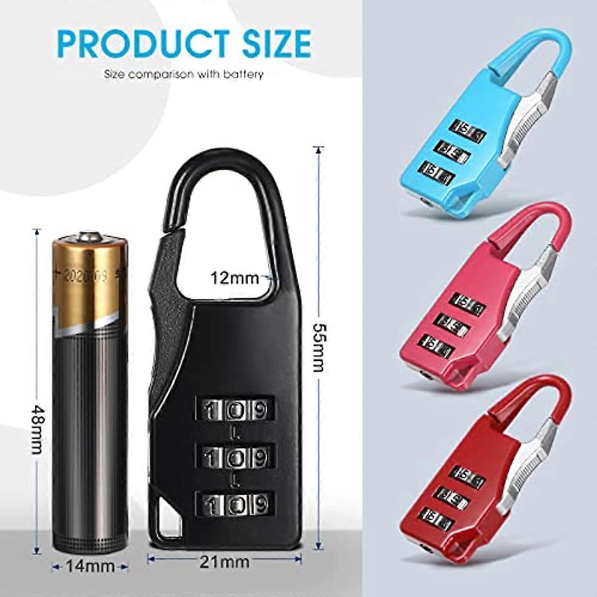 HOTOP 4 Pack Combination Padlocks Small 3 Digit Codes Padlock with ...
