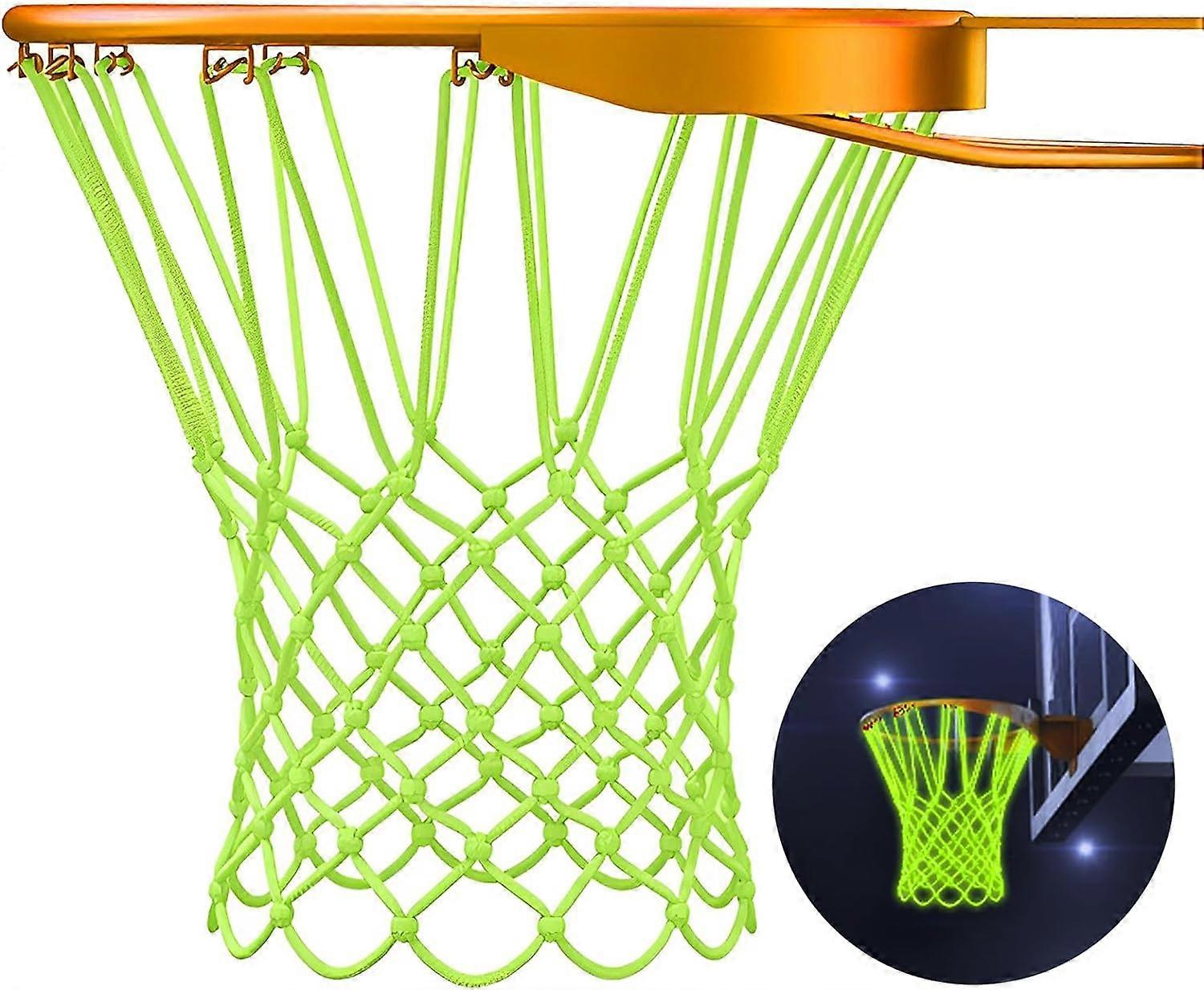 Fluorescent basketball net, night self luminescent basketball net, phosphorescent outdoor basketball net, 12 laps, sturdy nylon basketball net