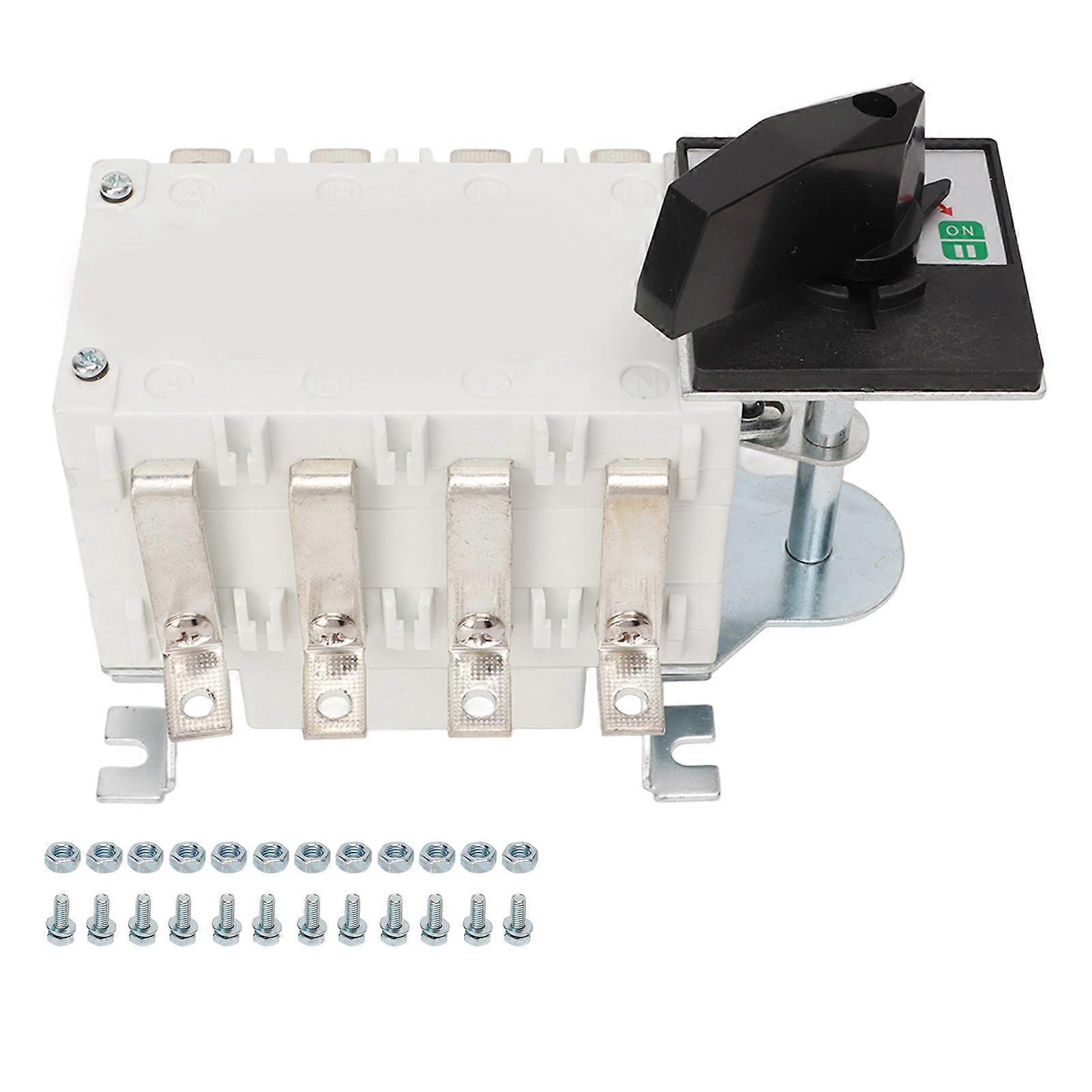 4P Manual Dual Power Transfer Switch IP65 Transfer Load Double Throw Disconnecting Switch AC400V 50Hz 80A
