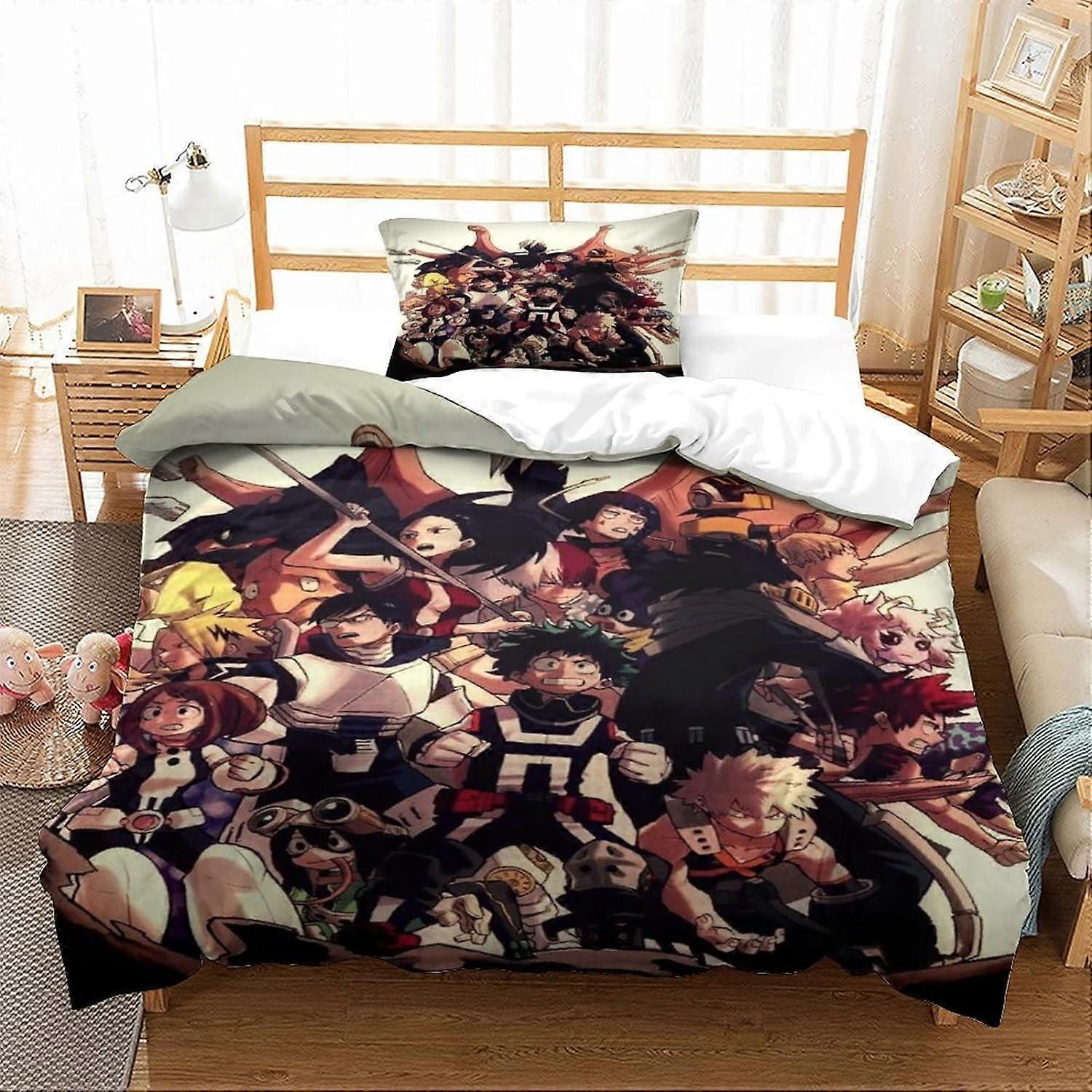 ماي هيرو أكاديميا أغطية لحاف دي غطاء لحاف أنيمي ، طقم غطاء لحاف مع سحاب للإغلاق طقم فراش ناعم للأطفال في سن المراهقة 135 * 200 سم